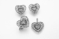 Pendente de coração 925 Prata Sterling Pulsera Personalizada Brincos Anel Colar Mulheres Jewelry Set