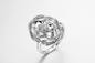“Flor dobro do amor” 925 anéis Pinky Promise Ring de Sterling Silver CZ