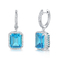 925 brincos de prata ovais de pedra preciosa de Diamond Stud Earrings Colorful Sterling